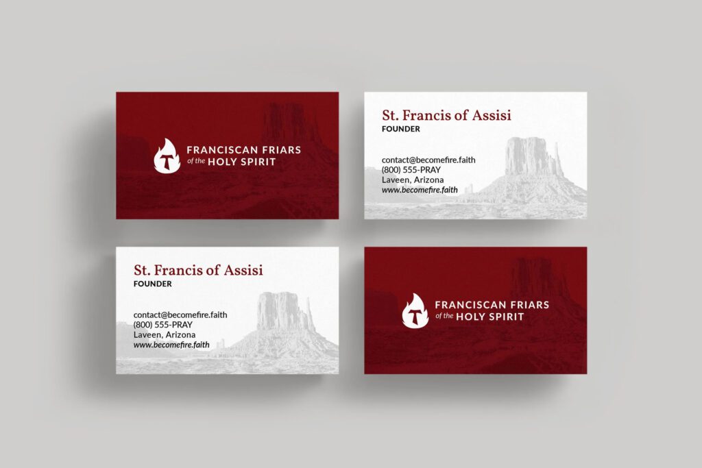 Business cards created for the Franciscan Friars of the Holy Spirit.